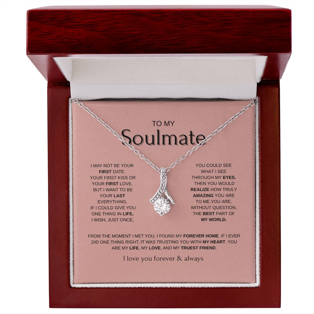 To My Soulmate Necklace - Pink Background