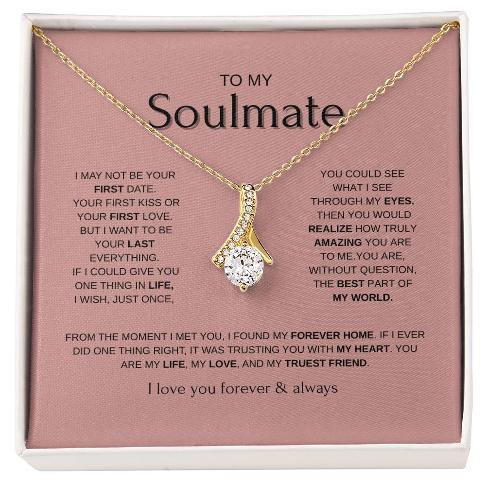 To My Soulmate Necklace - Pink Background