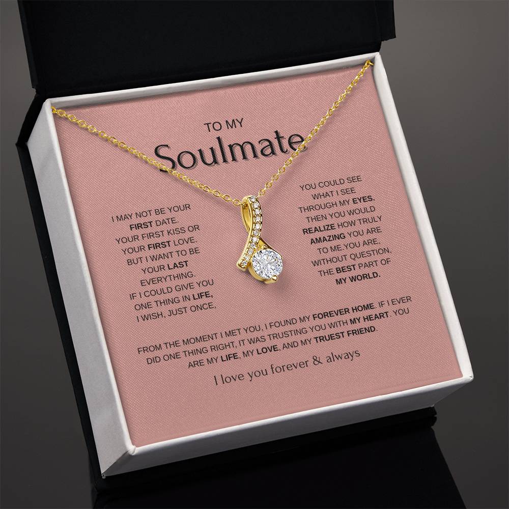 To My Soulmate Necklace - Pink Background
