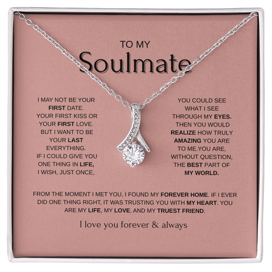 To My Soulmate Necklace - Pink Background