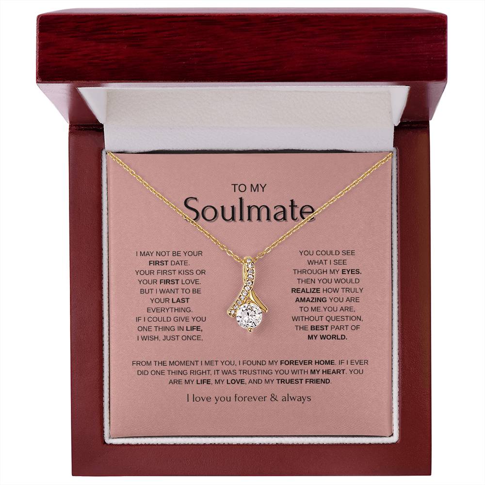 To My Soulmate Necklace - Pink Background